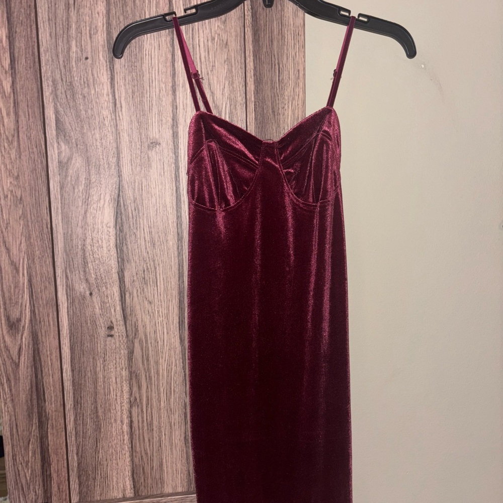 Ambiance Deep Red Velvet Dress